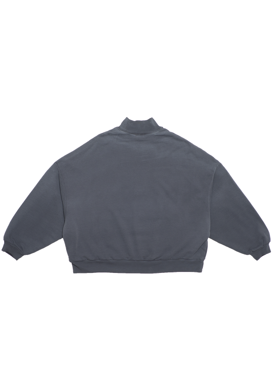 WAFFLE LINED BOMBER MOCK NECK