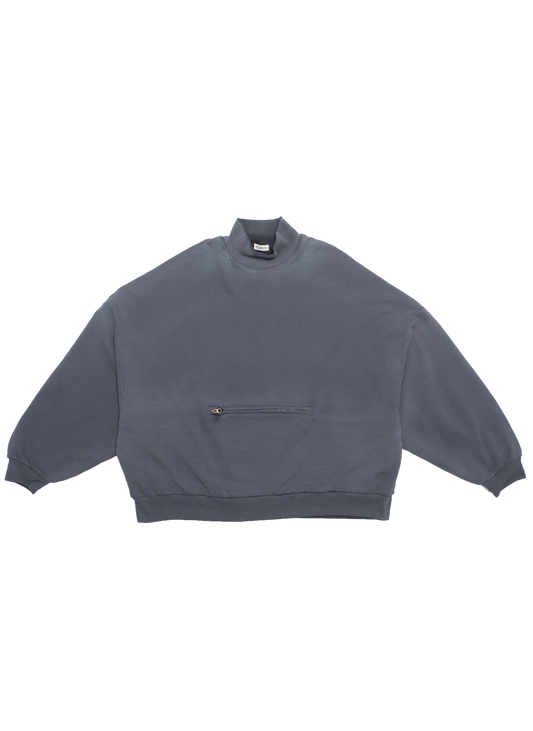 WAFFLE LINED BOMBER MOCK NECK