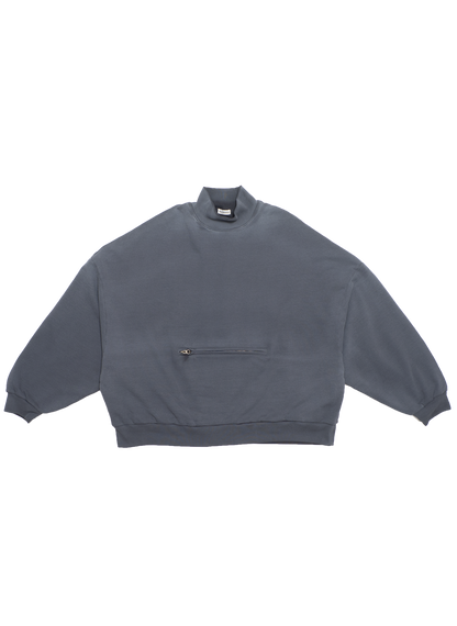 WAFFLE LINED BOMBER MOCK NECK