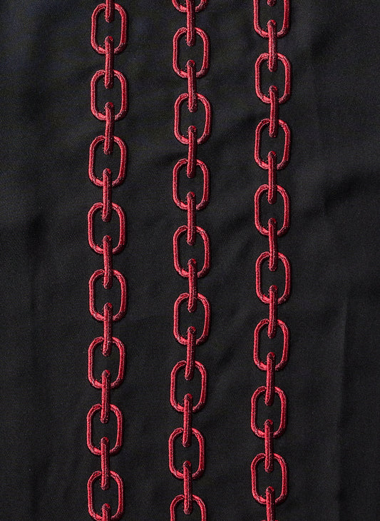OPEN COLLAR SHIRT CHAIN EMBROIDERY